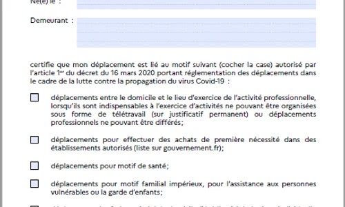 Așa arată declarația pe care trebuie s o completeze francezii ori de câte ori ies din casă png