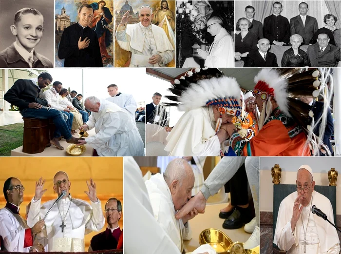 Papa Francisc în imagini de-a lungul vieții sale. Colaj Vatican News&Adevărul / DMS 