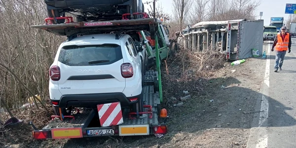 Accident în apropiere de Margina FOTO DRDP Timișoara