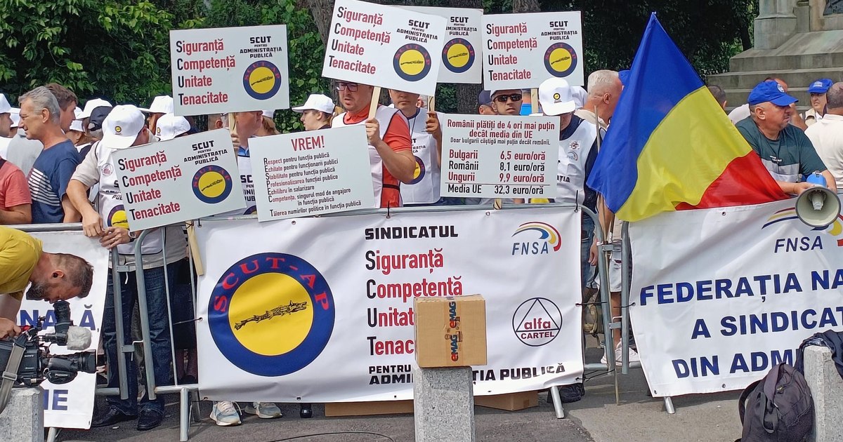 Protest la Palatul Cotroceni. Sute de sindicaliști cer „o reformă fiscală echitabilă”