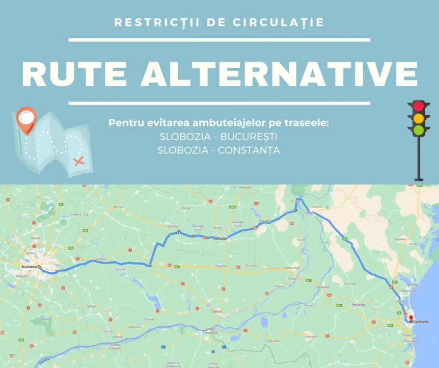 Rute alternative petnru evitarea ambuteiajelor FOTO Facebook/Municipiul Slobozia