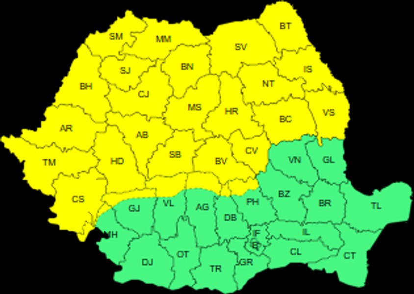 Vânt, grindină și descărcări electrice anunțate de meteorologi. Județele care intră sub cod galben 
