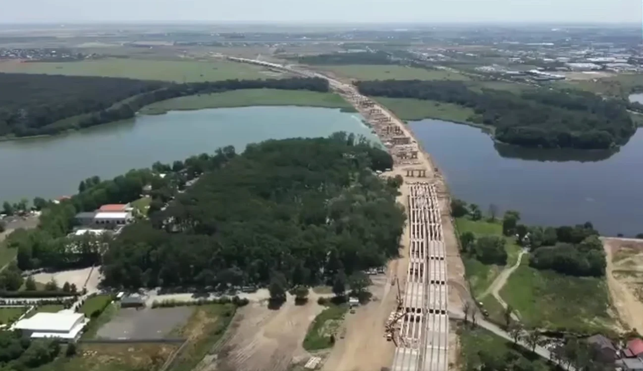 Construcția lotului 4 al Autostrăzii A0 Nord a trecut deja de 70% FOTO: Captură video / CNAIR