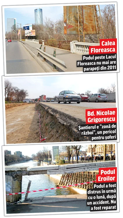 
    Splaiul Unirii. Şoseaua a devenit un punct  periculos pe harta oraşului.  În ultimii 20 de ani,  gardurile de pe malurile  râului au fost furateFoto: Dorin Constanda/ Sever Gheorghe/ bucurestifm.ro  