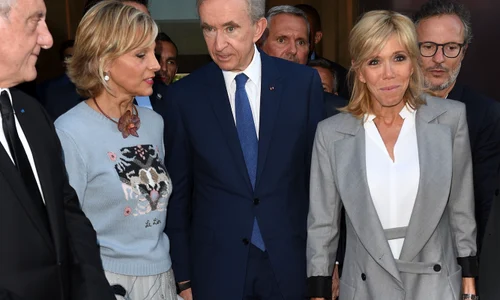 bernard arnault & Brigitte Macron are seen at the Christian Dior 70th Anniversary Party in Paris jpeg
