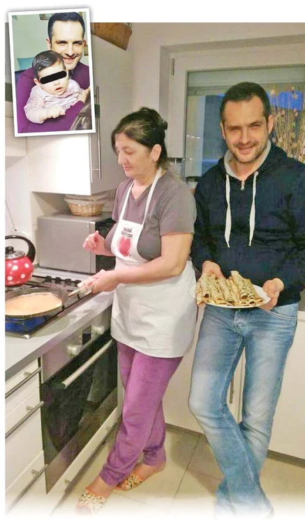 Mădălin Ionescu, tatăl Petrei,  e răsfăţat de soacra Olga cu clătite