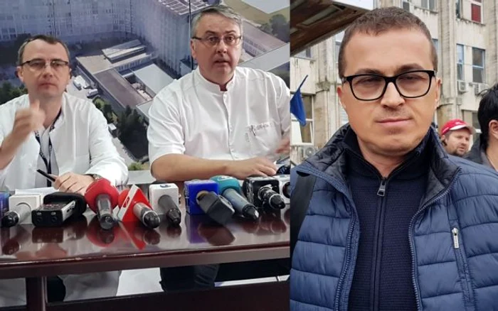 Bogdan Obadă, directorul medical, Cătălin Grasa, şeful spitalului, şi Constantin Popa, fiul femeii moarte