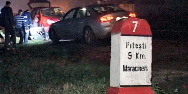 Groapă-capcană pe un drum european