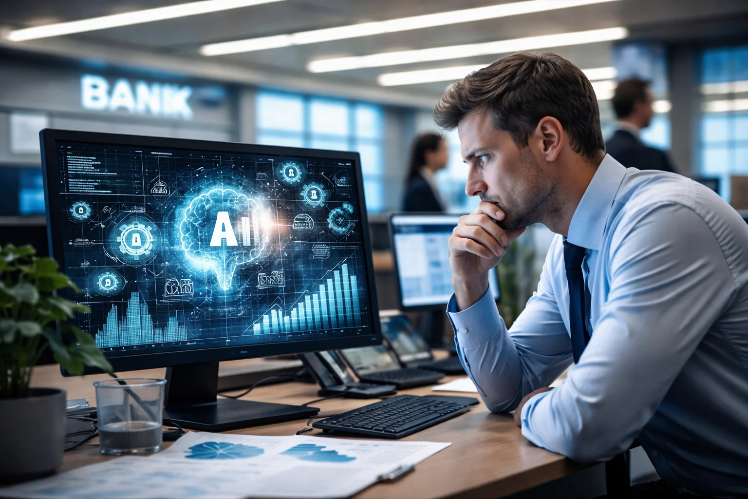 Peste 200.000 de angajați din sectorul bancar riscă concedierea din cauza AI. Principalele posturi vizate