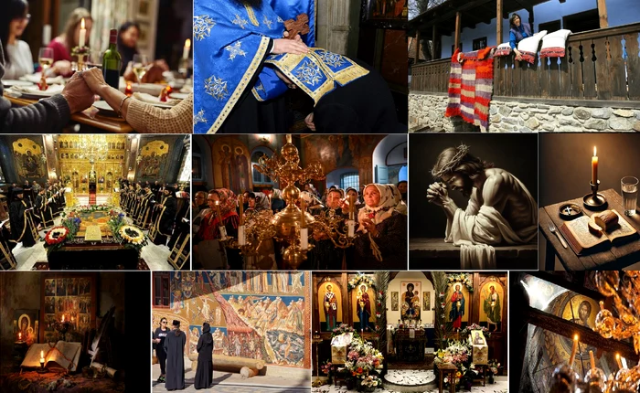 Postul Paștelui, perioadă de pregătire spirituală, reflecție, rugăciune și fapte bune Colaj DMS