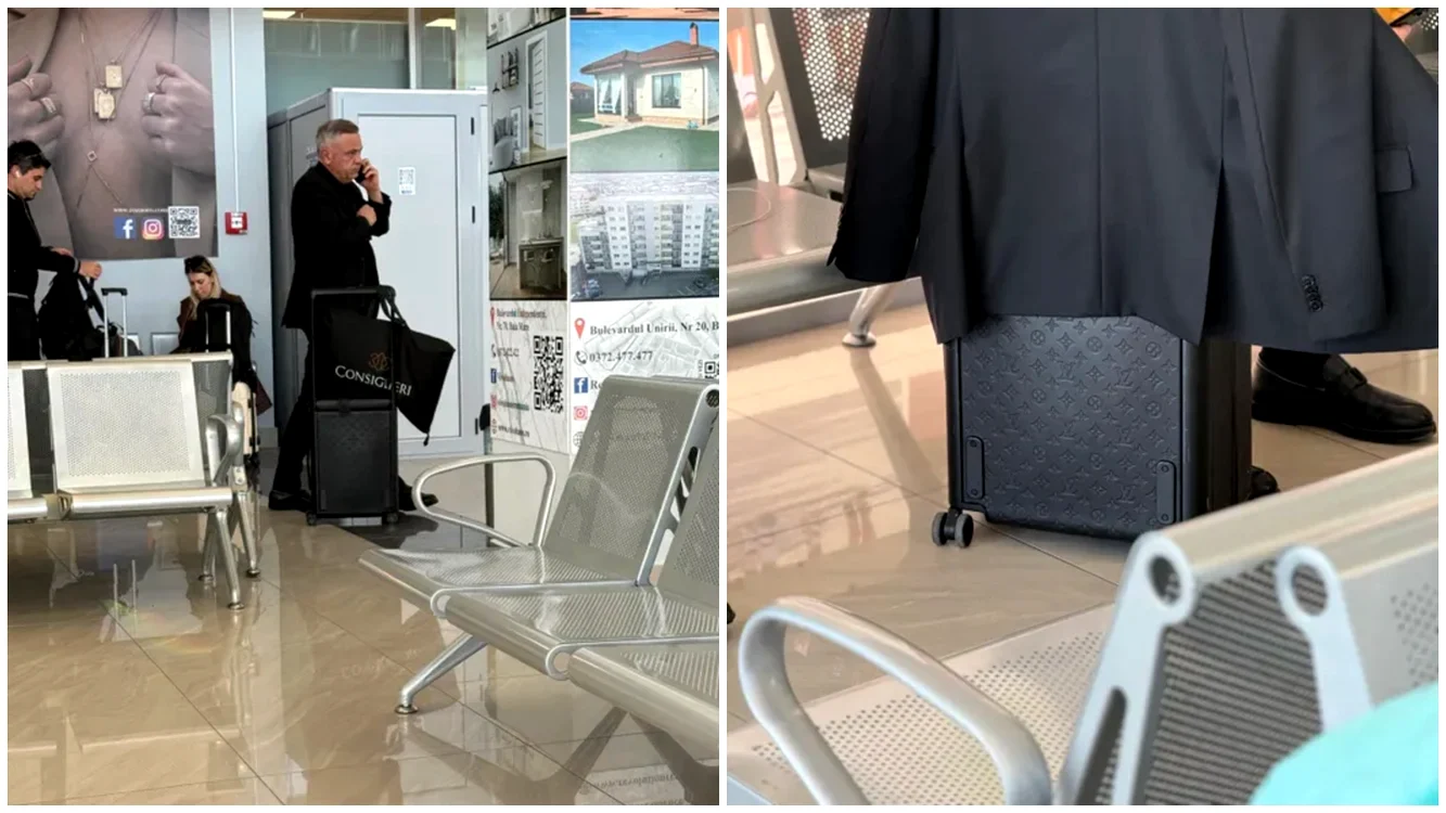 Florin Barbu, fotografiat cu o valiză de lux. FOTO: G4media