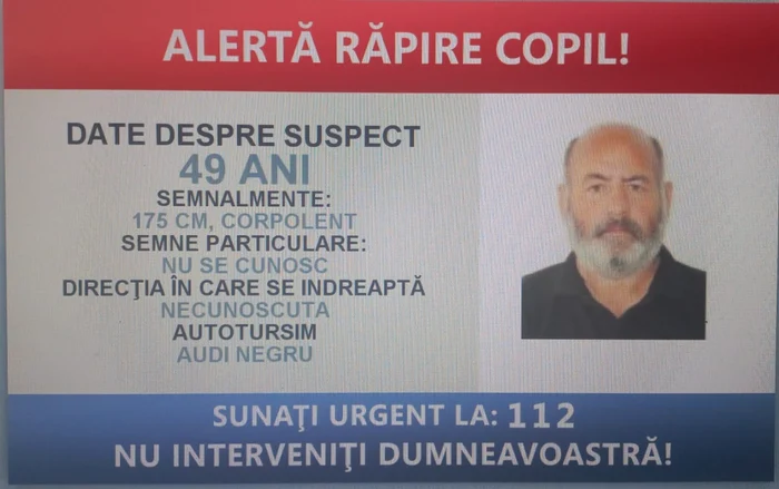 Bărbatul suspectat de răpirea fetei - Foto Poliție