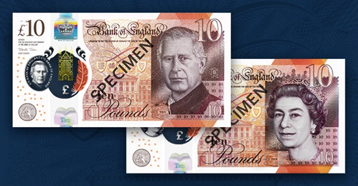 Bancnotele de 10 lire sterline. FOTO Bank of England