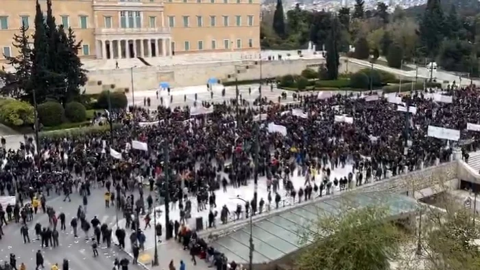 Protest în Grecia Foto: Captură video Anna James/X