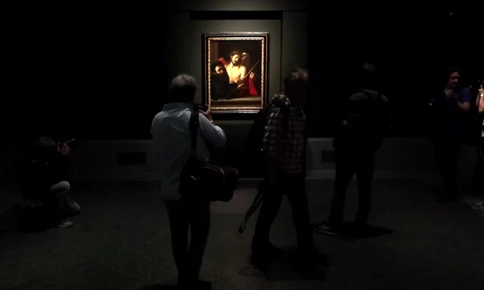 Tabloul „Ecce Homo” pictat de Caravaggio este prezentat la Madrid (foto: Captură video Youtube / El Mundo)