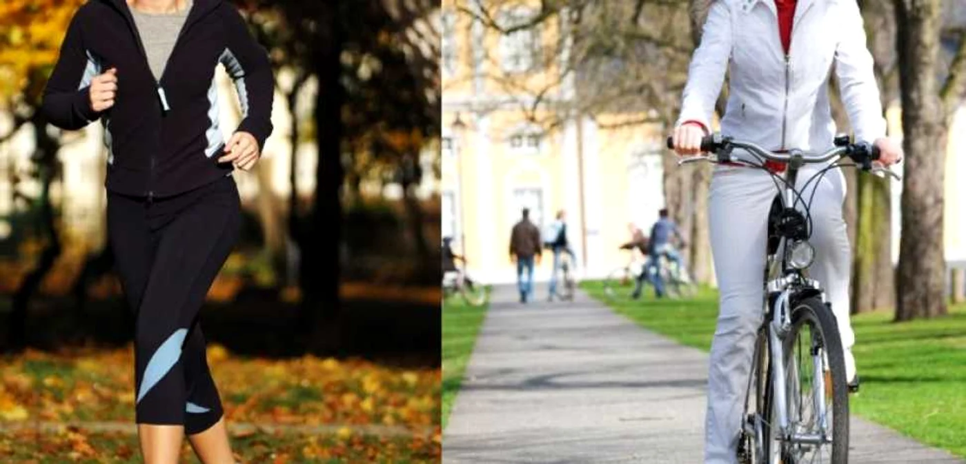 Alergarea consumă mai multe calorii, dar este mai agresivă cu articulaţiile decât pedalatul FOTOGRAFII Shutterstock