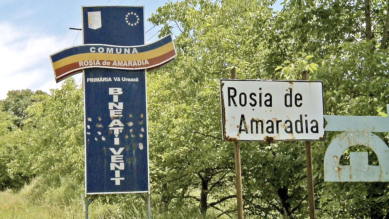 Roşia de Amaradia are aproape 3.200  de locuitori, care lucrează în  domeniul exploatării cărbunelui  sau al extracţiei gazelor naturale 