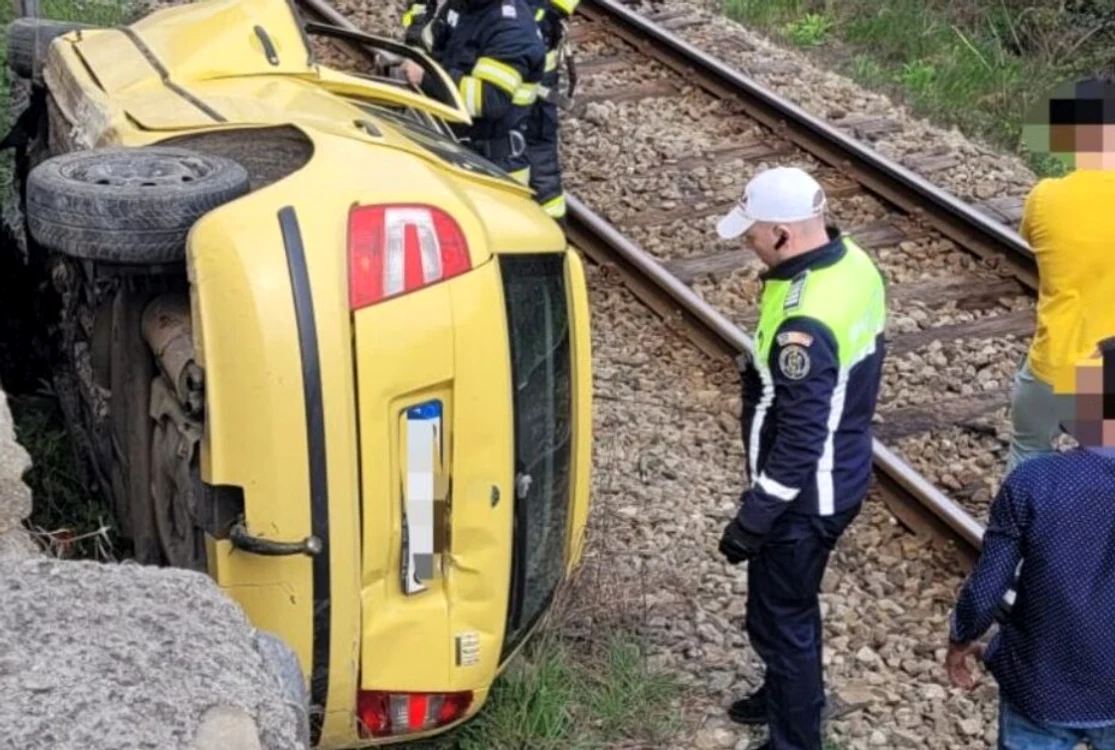 Accident pe Valea Oltului FOTO: ISU Vâlcea 
