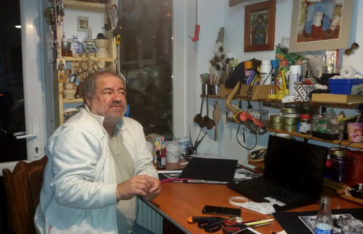 Gheorghe Dican, în atelierul lui Foto: Adevărul