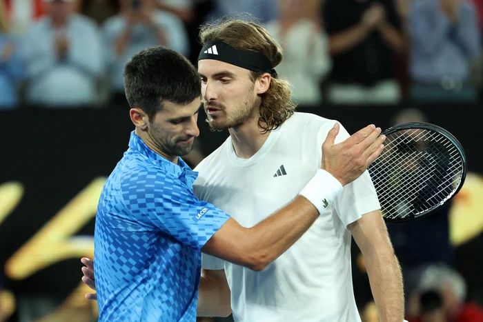 Nole și Stefanos, doi campioni pe teren și în afara acestuia. Foto Getty images