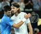 Novak Djokovic si Stefanos Tsitsipas în finalaAustralian Open 2023. Foto Gettyimages