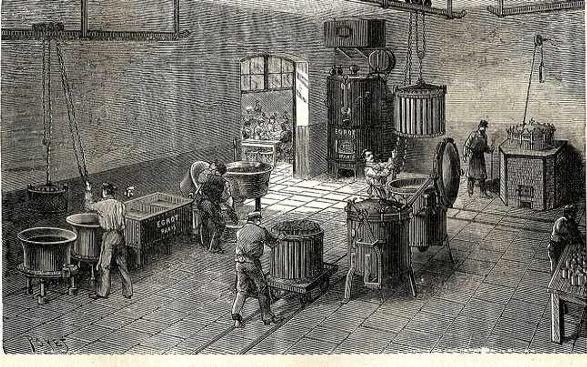 Fabrică de conserve din secolul al XIX-lea. Sursa foto: wikipedia