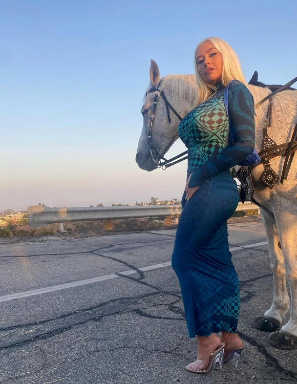 Christina Aguilera, 40 de ani, și-a surprins fanii cu o poză neobișnuită: a ieșit cu armăsarul la șoseafoto: Instagram