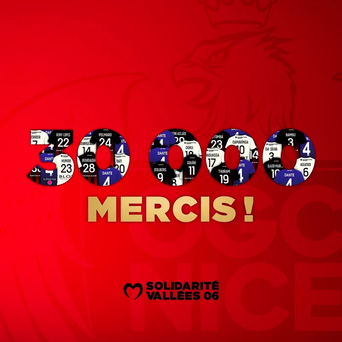 
    OGC Nice a strâns peste 30.000 de euroFoto: Facebook / OGC Nice  