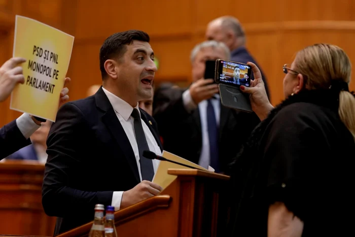 George Simion, scandalagiu de serviciu inclusiv în Parlament. Arhivă