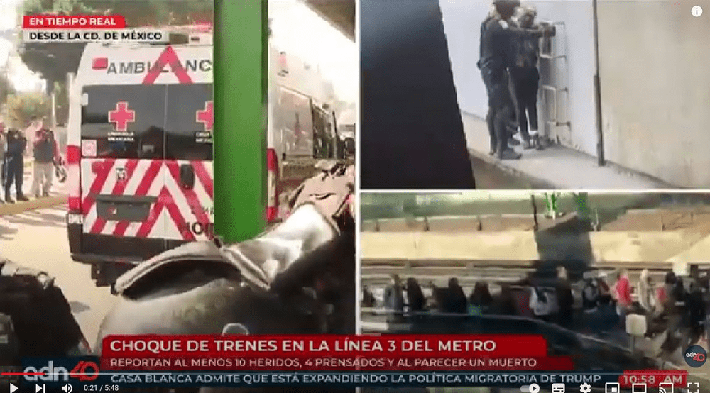  Cel puţin un mort şi 16 răniţi într-o coliziune la metrou, în Mexic VIDEO
