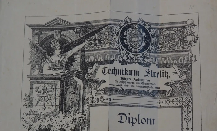 Diploma emisă de Şcoala Tehnică din Strelitz (Sursa: dosarul 187)