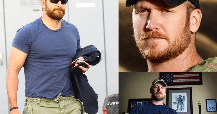 Bradley Cooper (stânga) s-a îngrăşat 20 de kilograme pentru a-l interpreta pe lunetistul Chris Kyle (dreapta)