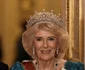 Regina Camilla cu Diadema Fetelor Marii Britanii și Irlandei de Nord, preferata Reginei Elisabeta, la bachetul de stat pentu cuplul prezidențial german. FOTO: Getty Images