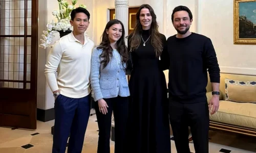 Prințul Hussein, Prințesa Rajwa, Prințul Bruneiului la Londra foto Instagram jpg