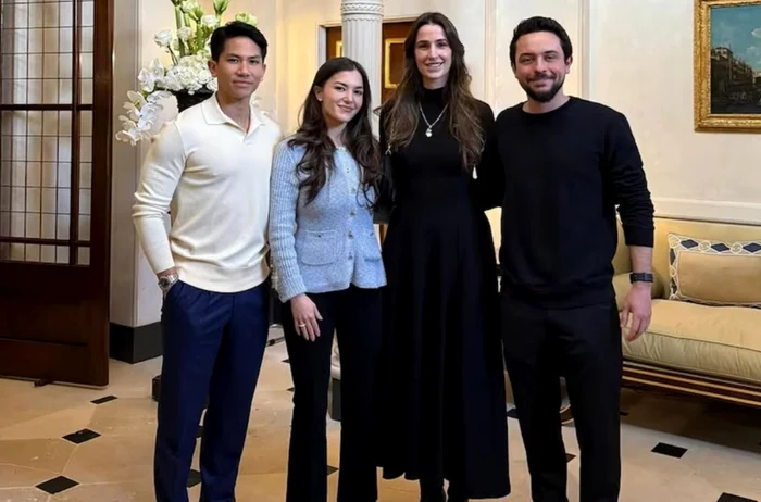 Prințul Hussein, Prințesa Rajwa, Prințul Bruneiului la Londra foto Instagram jpg
