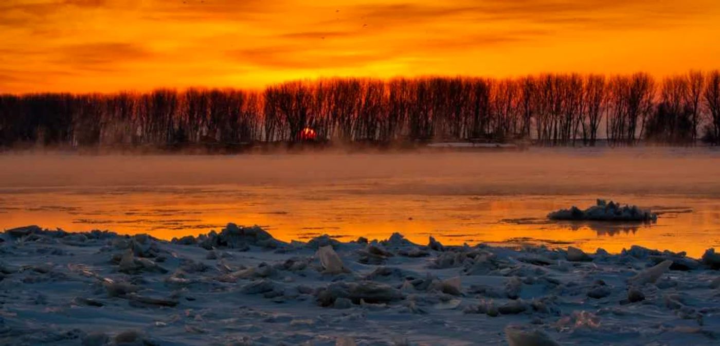 Cele mai frumoase locuri din judetul Galaţi. Faleza Dunării în timpul iernii. Foto: Adevărul