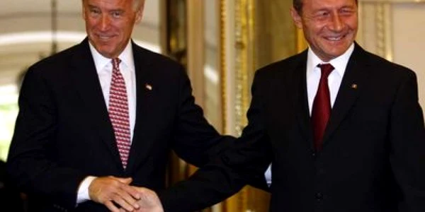 Preşedintele Traian Băsescu şi vicepreşedintele american Joe Biden 