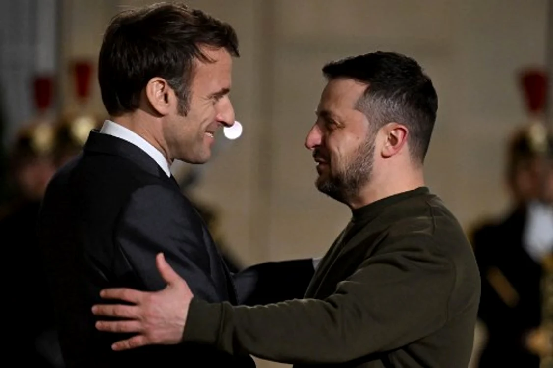 Zelenski și Macron, la Paris, Foto AFP