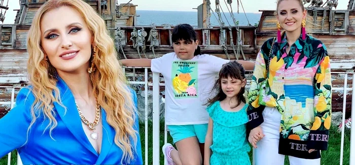 Alina Sorescu alături de fiicele sale,  Raisa și Carolina - Foto: colaj Click!