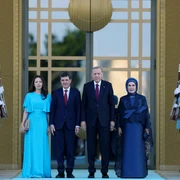Nicușor Dan si Mirabela Grădinaru la Ankara FOTO AFP