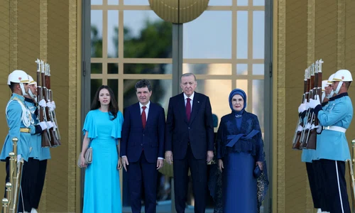 Nicușor Dan si Mirabela Grădinaru la Ankara FOTO AFP