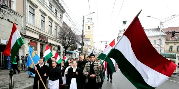  Mars in Cluj cu ocazia Zilei Maghiarilor de Pretutindeni FOTO Mediafax