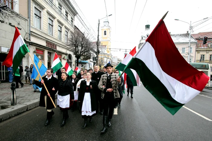  Mars in Cluj cu ocazia Zilei Maghiarilor de Pretutindeni FOTO Mediafax