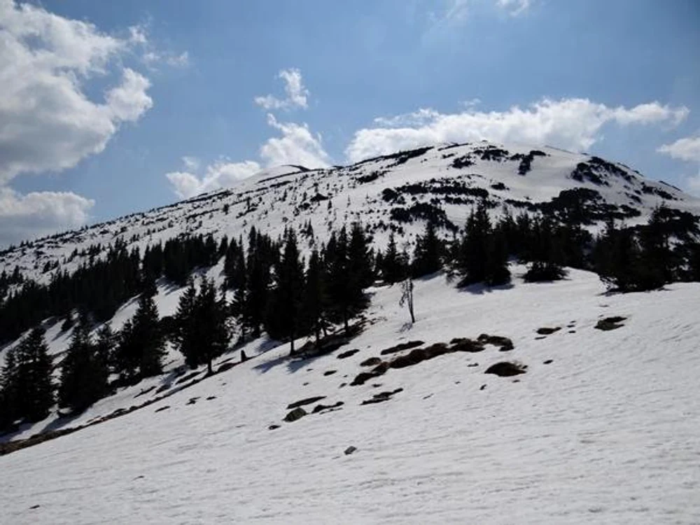 La Vârful Omu prima ninsoare a adus un strat de zăpadă de 25 de cm