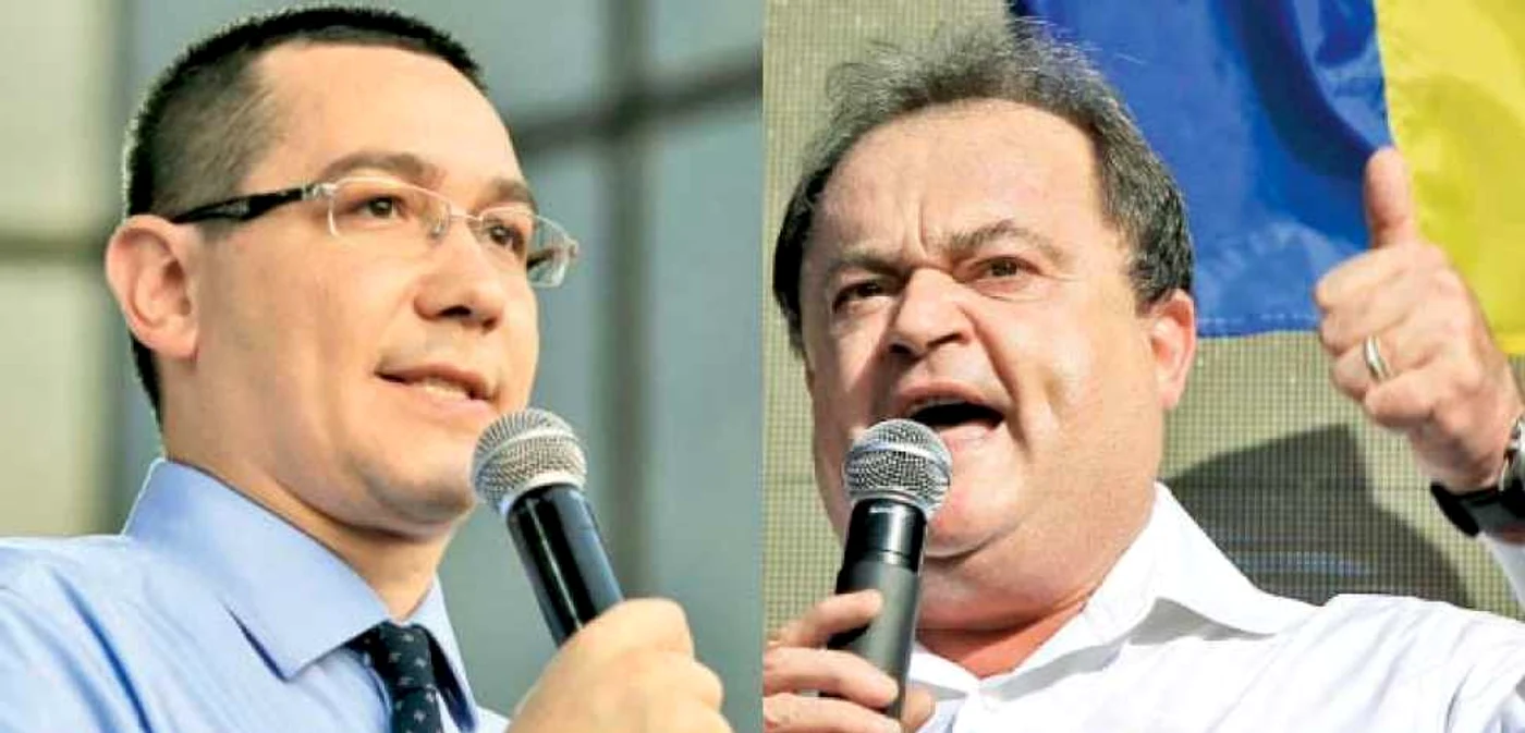 Premieurl Victor Ponta şi liderul Opoziţiei, Vasile Blaga FOTO Mediafax
