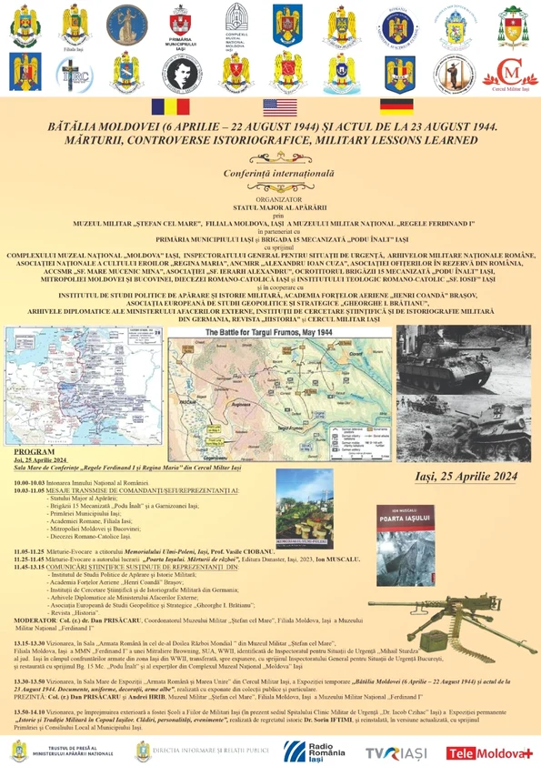 Conferința internațională „Bătălia Moldovei (6 aprilie – 22 august 1944) și Actul de la 23 august 1944. Mărturii, controverse istoriografice, lecții militare învățate”