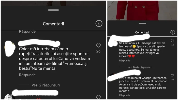 Comentariile primite de Viviana Sposub / foto: Captură Instagram