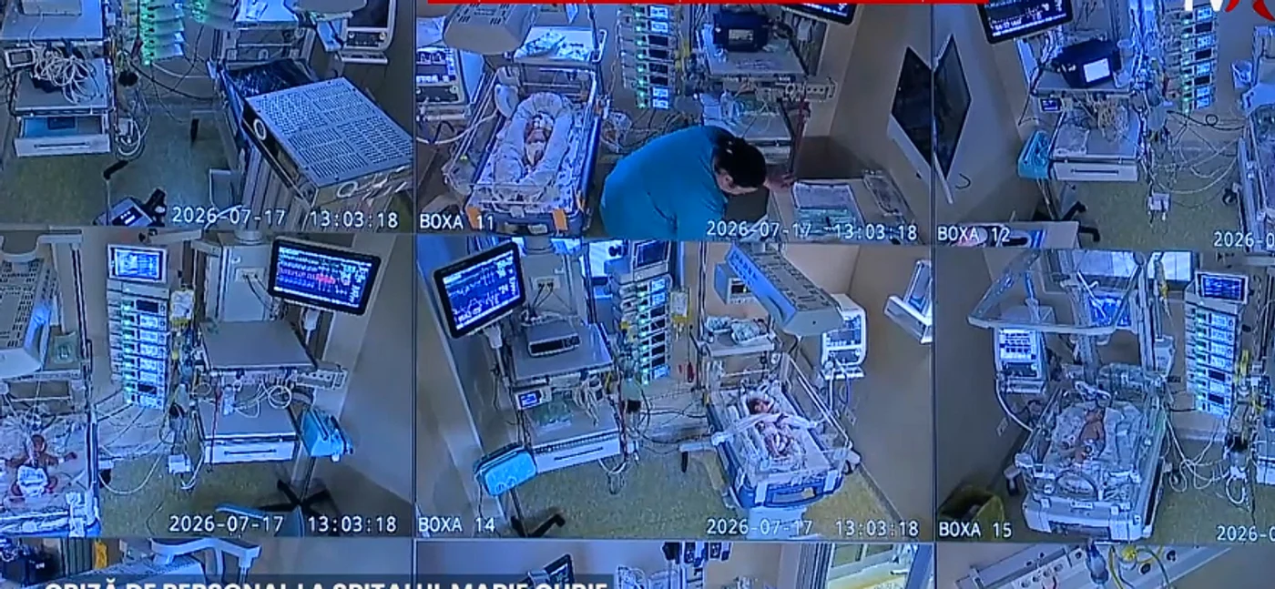 Sectia ATI Neonatologie a Spitalului Marie Curie. FOTO captură TVR Info