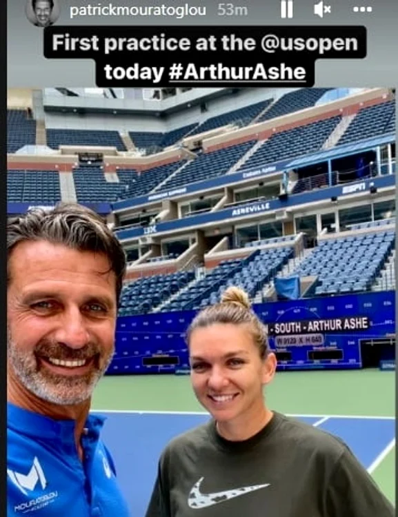 Simona Halep și Patrick Mouratoglu se pregtesc de US Open | Foto Instagram