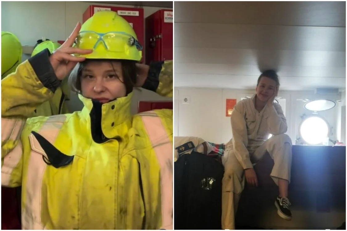 Kasia, tânăra care lucreaza pe o navă offshore. Foto: Instagram